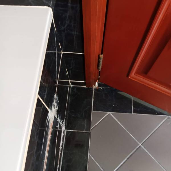 Bathroom door frame detail