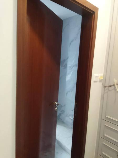 Bedroom door refinished dark