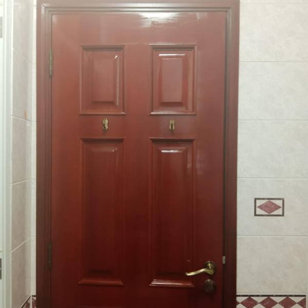 Double panel door varnished