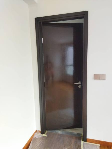 Study door, dark varnish